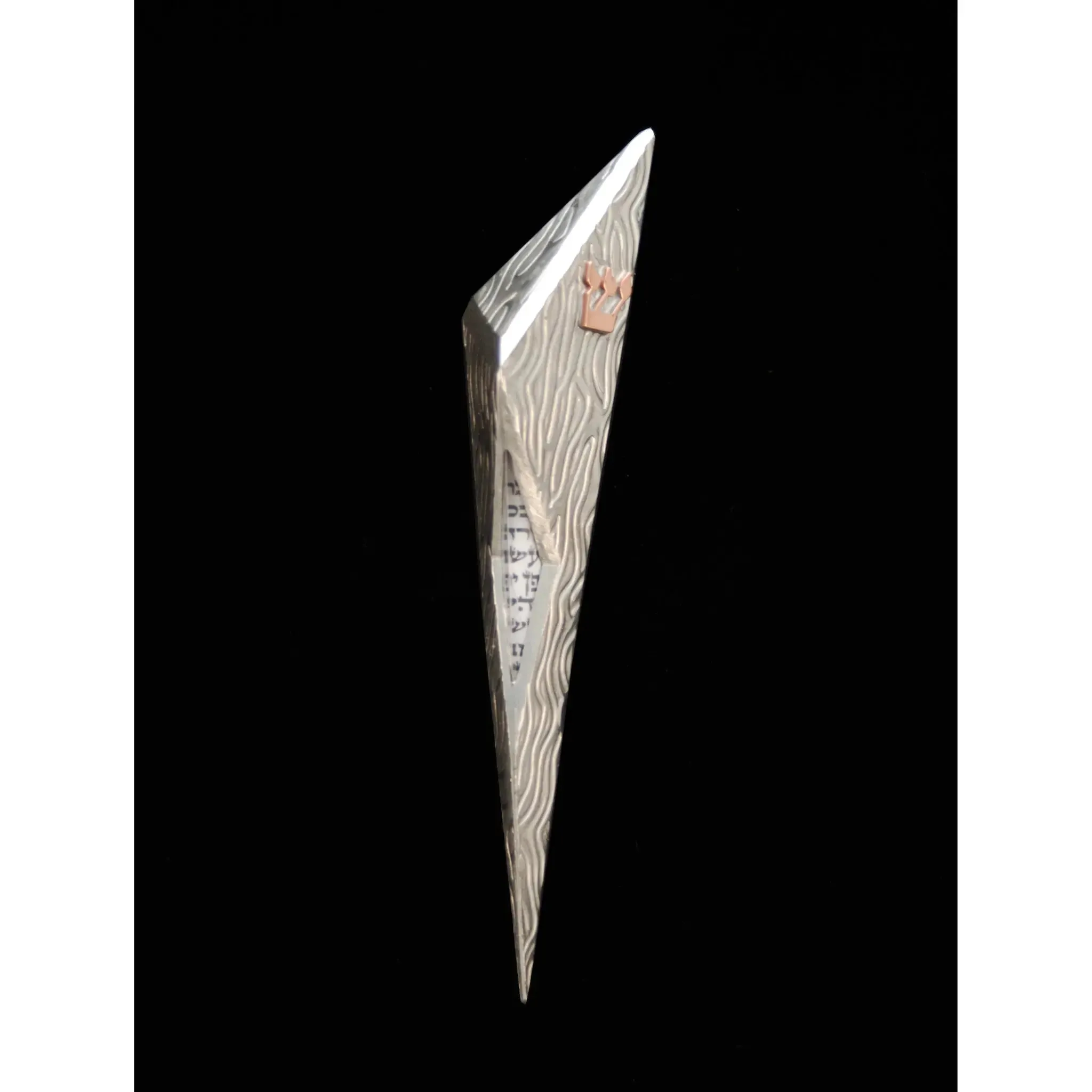 Mezuzah 137 Full Pattern with Window by Joy Stember Metal Arts Studio