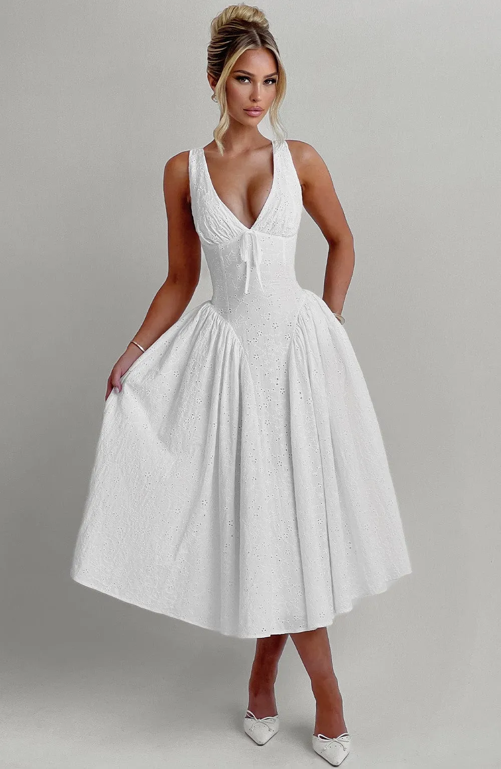 Monroe Midi Dress - Ivory