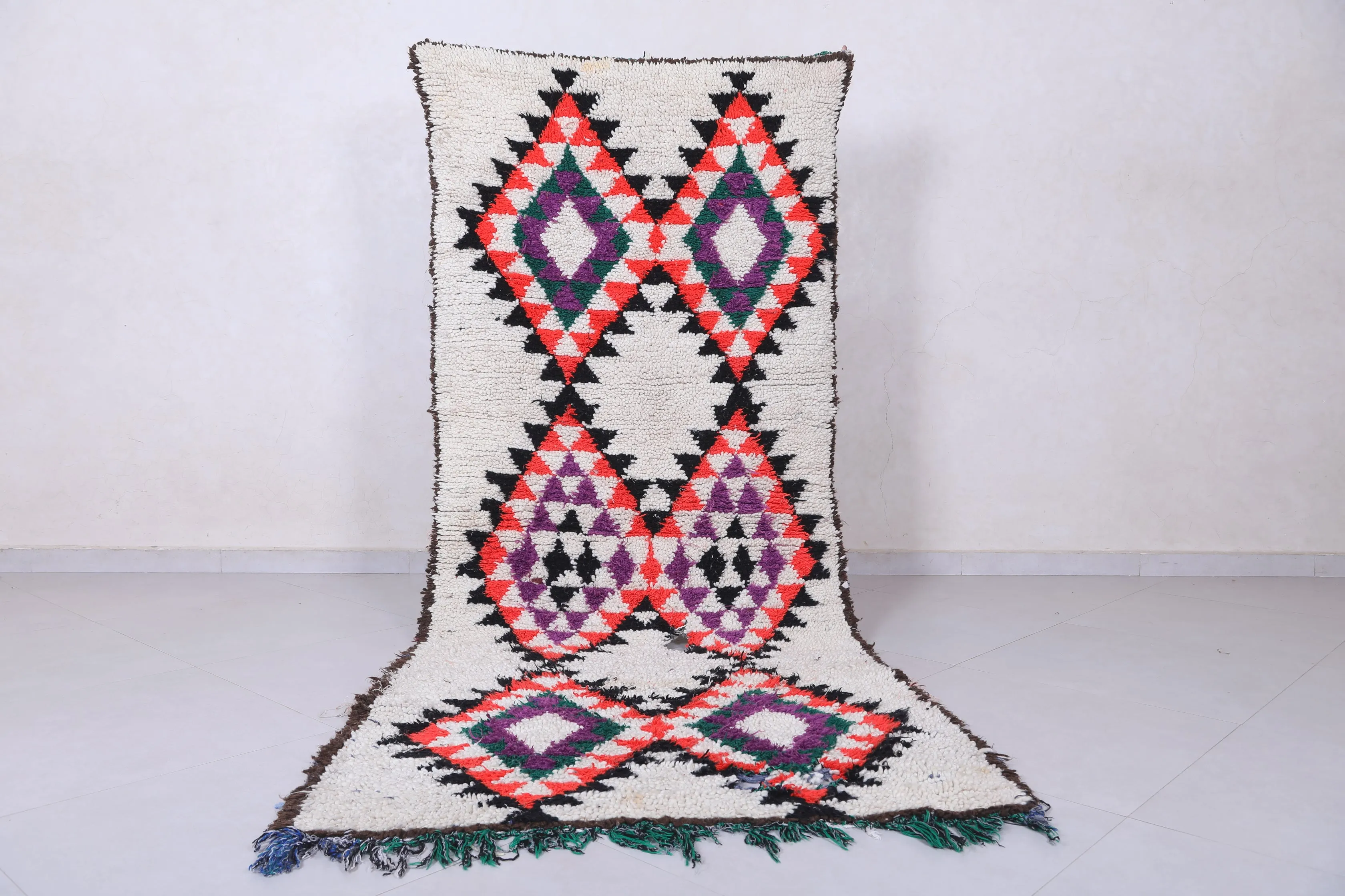 Moroccan Berber Rug - Bold Geometric Design 3.3ft x 8.2ft