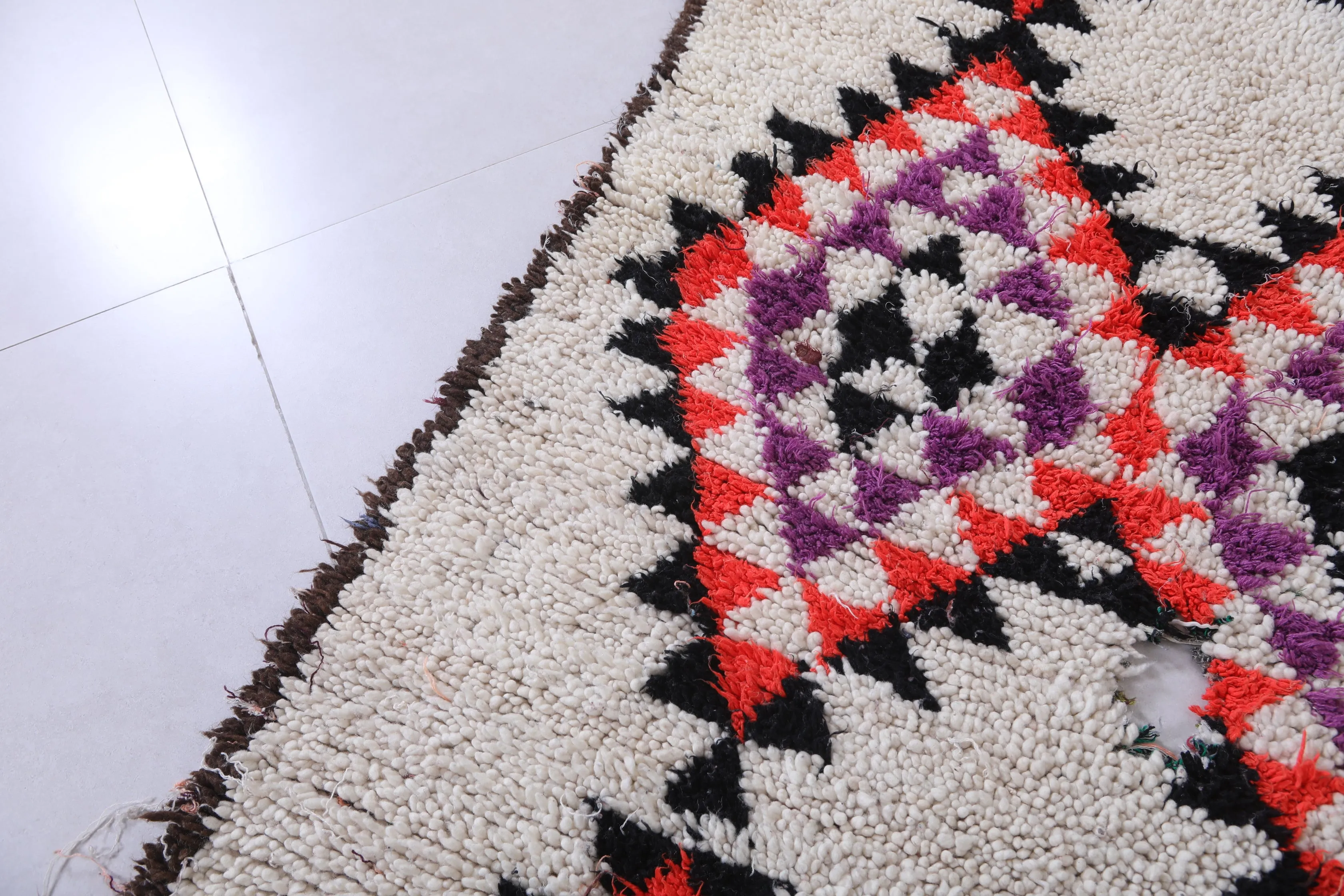 Moroccan Berber Rug - Bold Geometric Design 3.3ft x 8.2ft