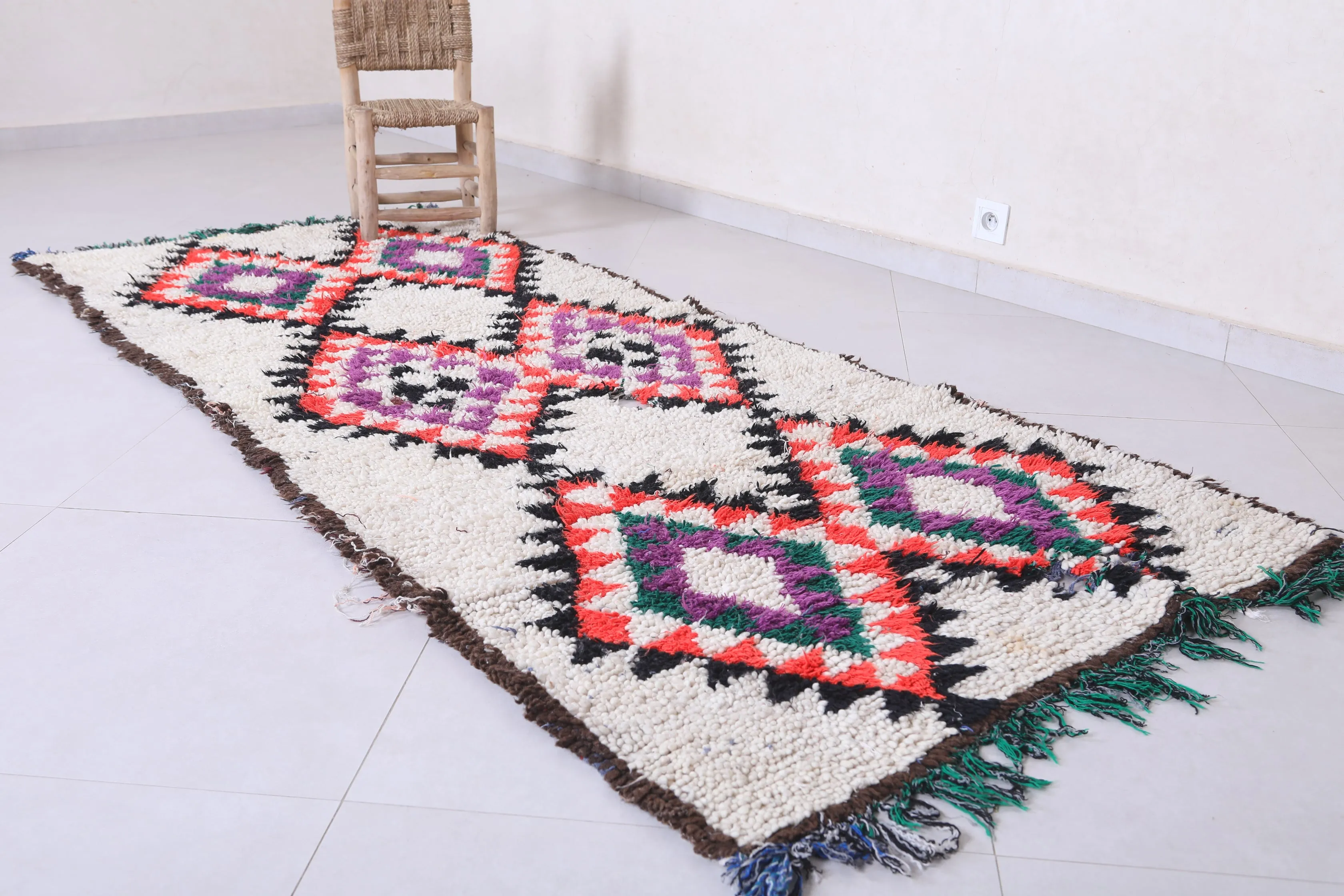 Moroccan Berber Rug - Bold Geometric Design 3.3ft x 8.2ft