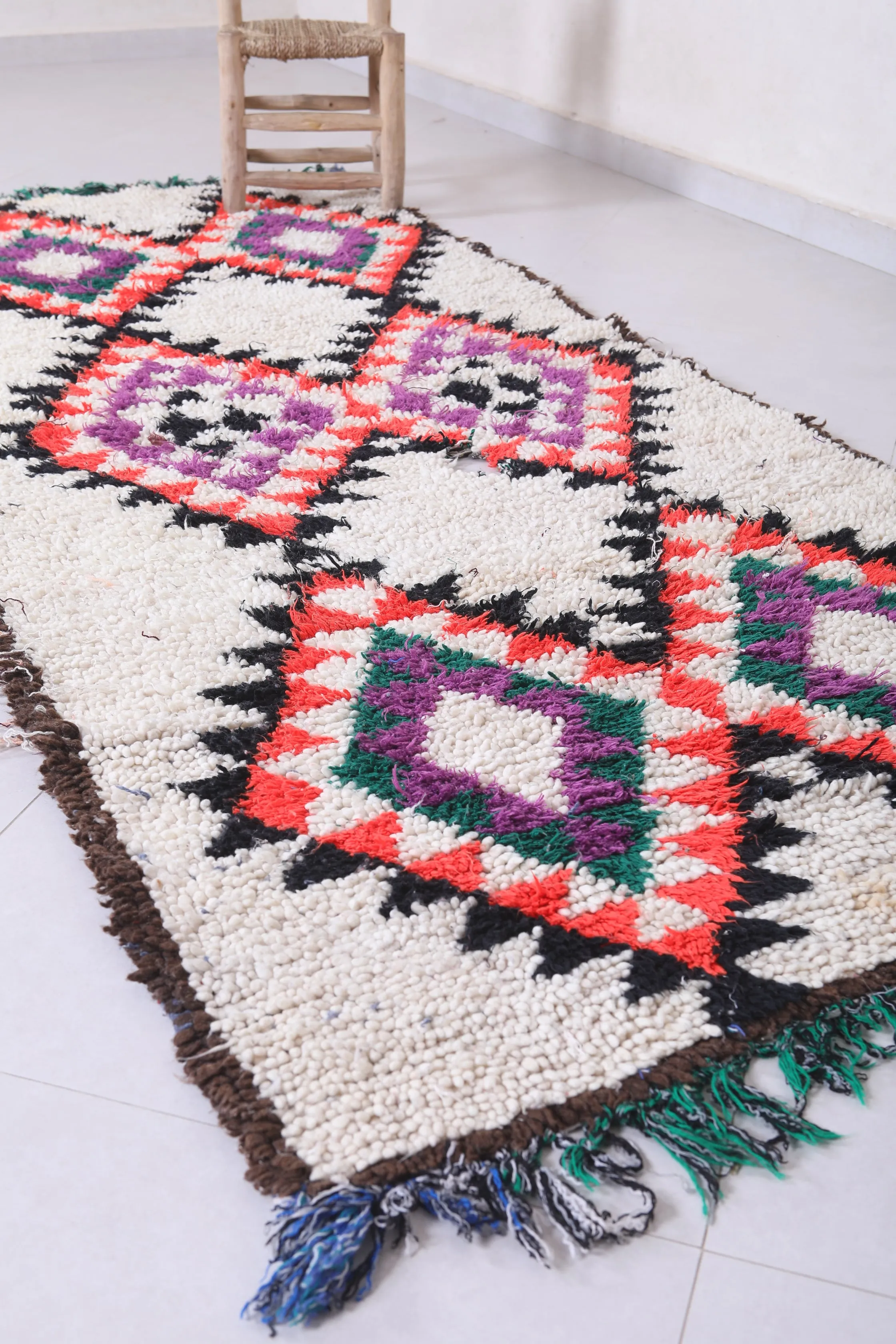 Moroccan Berber Rug - Bold Geometric Design 3.3ft x 8.2ft