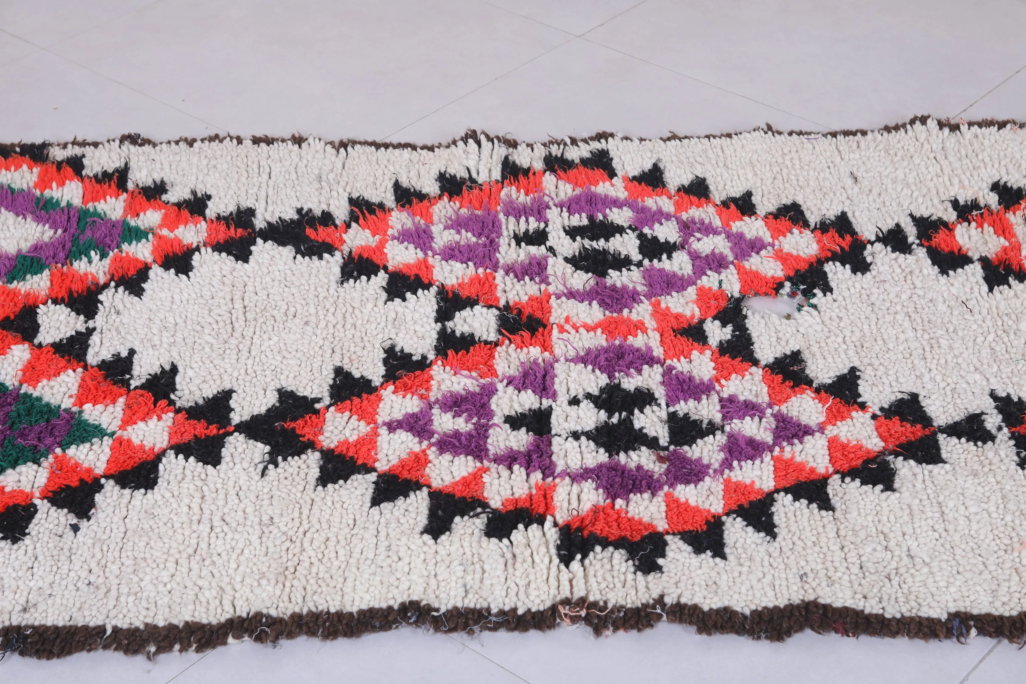 Moroccan Berber Rug - Bold Geometric Design 3.3ft x 8.2ft