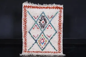 Moroccan Berber Rug - Handwoven 2.4 X 3.3 Feet | Geometric Design