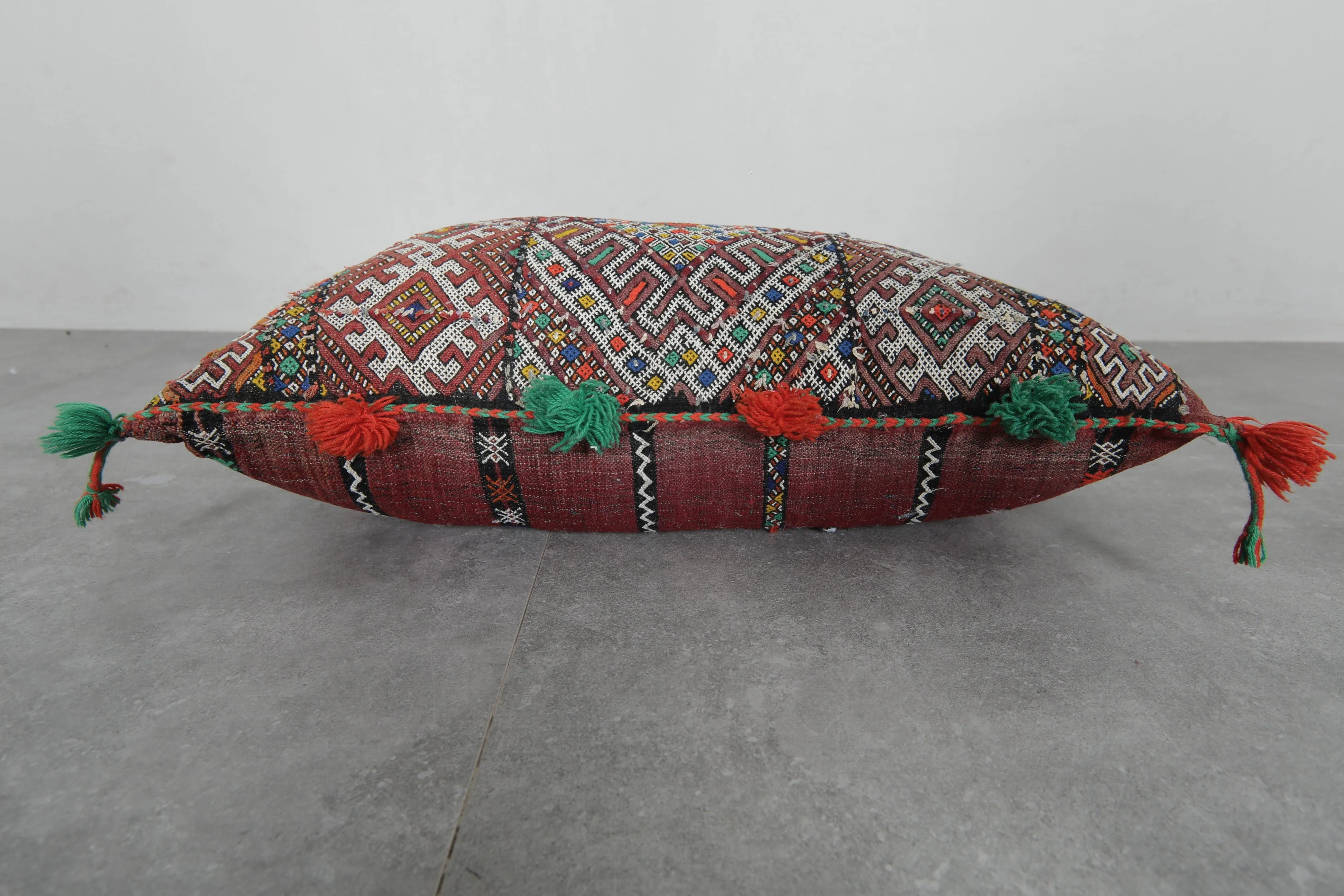 Moroccan Decorative Pillow with Tassels - 15.7 x 25.5 Inches