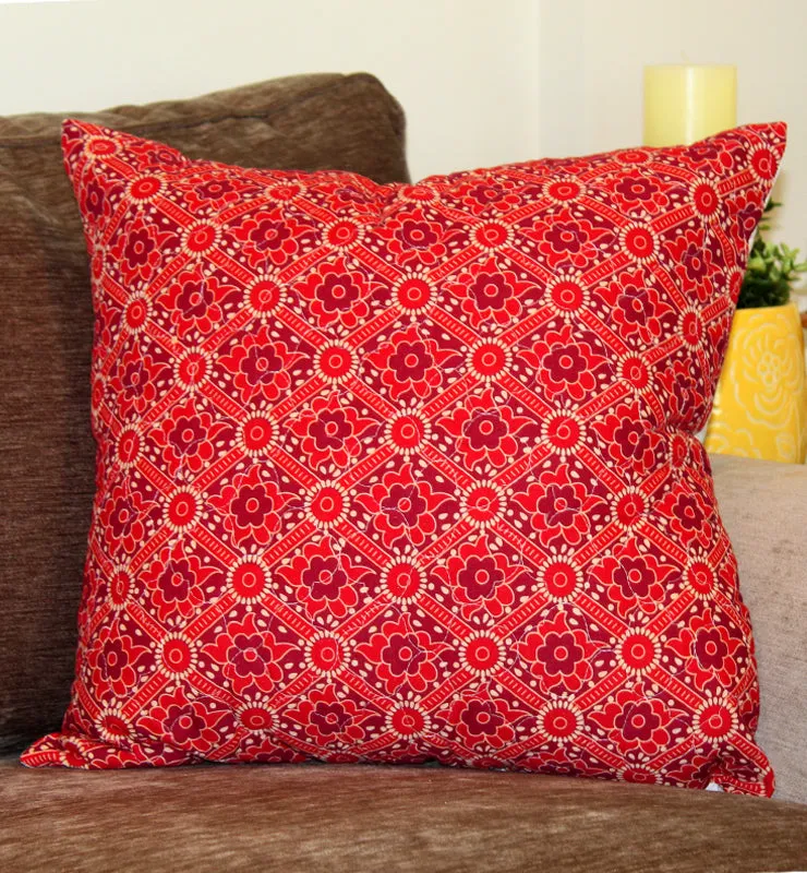 Moroccan Mosaic Quilted Throw Pillow Cover