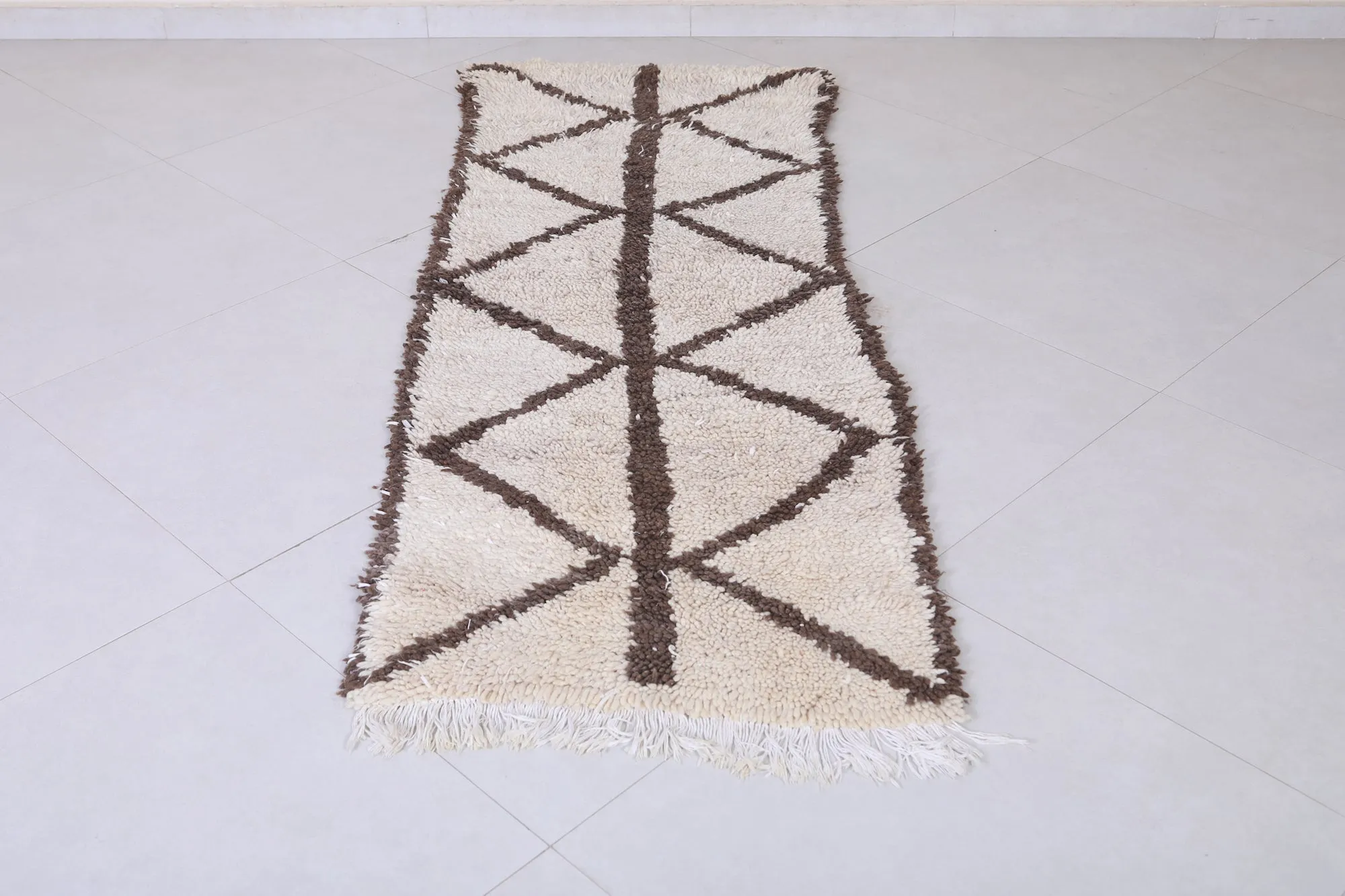 Moroccan Rug - Handwoven 2.1ft x 6.2ft | Minimalist Berber Style