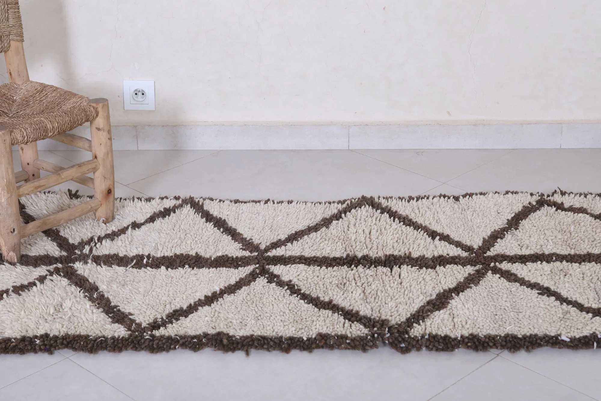 Moroccan Rug - Handwoven 2.1ft x 6.2ft | Minimalist Berber Style