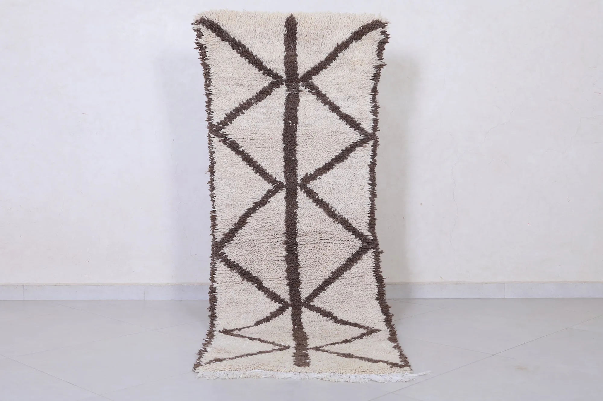 Moroccan Rug - Handwoven 2.1ft x 6.2ft | Minimalist Berber Style