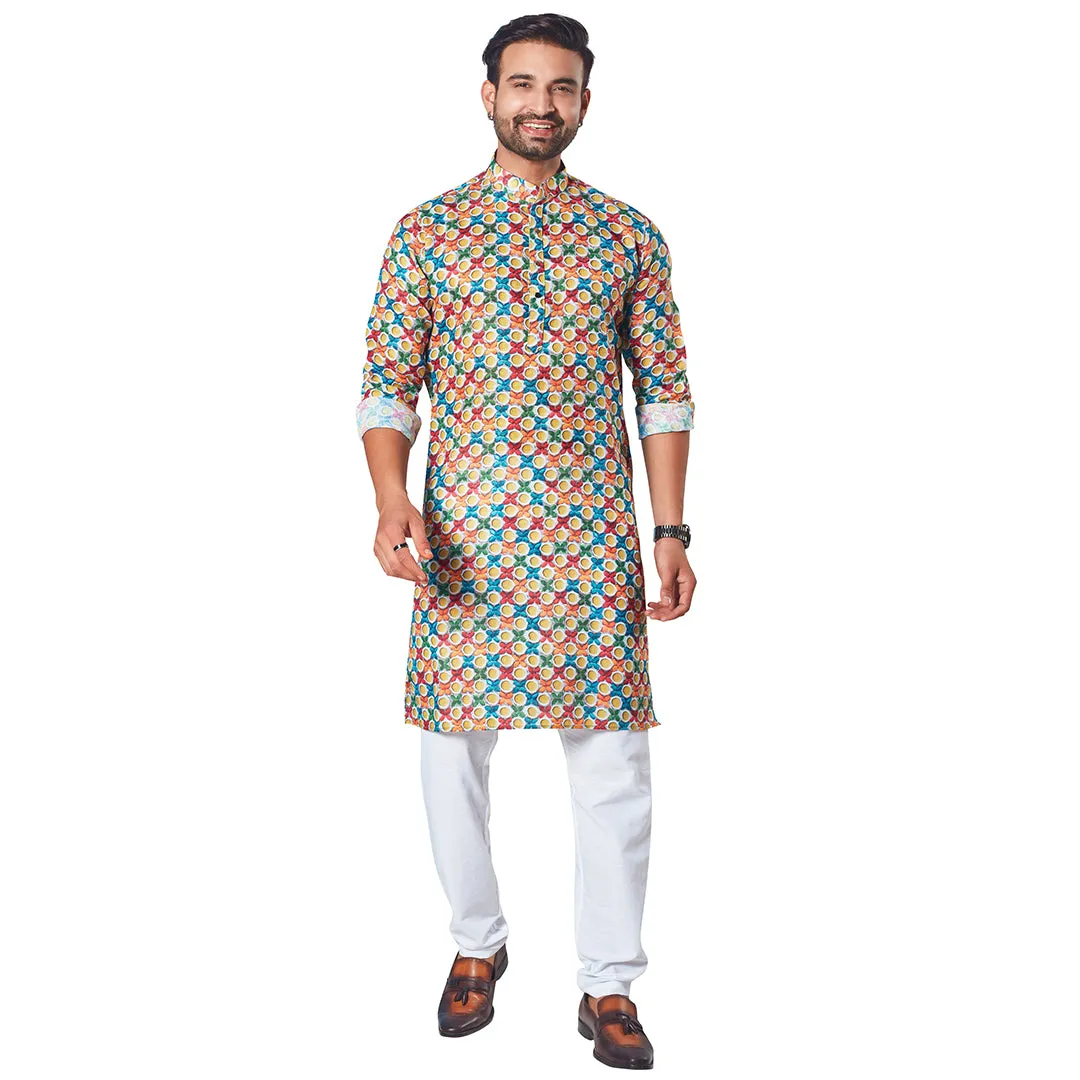 Multi-Color Patch Pattern Kurta