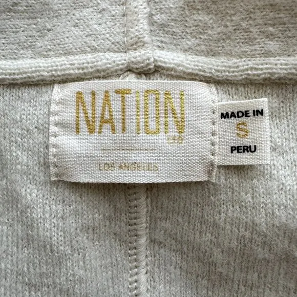 Nation LTD Cream ivory Wool Blend Kelly Button Front Sweater Blazer Jacket