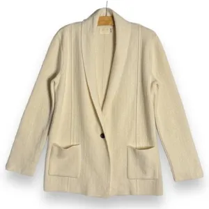 Nation LTD Cream ivory Wool Blend Kelly Button Front Sweater Blazer Jacket