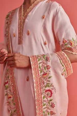 New Season Festive 2024-Dupatta-Organza Powder Pink-AS120-Fashion Wedding Edit Aarti Sethia