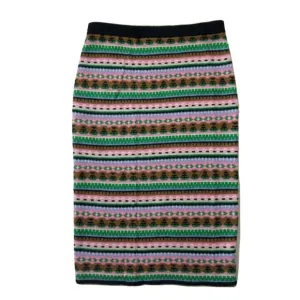 NWT J.Crew Fair Isle Sweater Tube in Navy Teak Pull-on Lambswool Skirt XXS