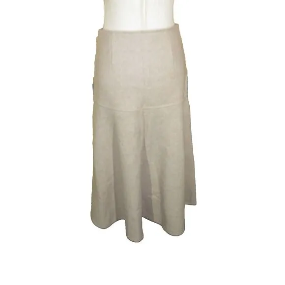 OGL Warm Cozy CashSoft Wool-like Flared Side Zip Maxi Skirt Oatmeal Size XS