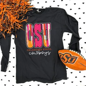 OK STATE 2024: OSU Bold Mixed Pattern (COMFORT COLORS LONGSLEEVE)