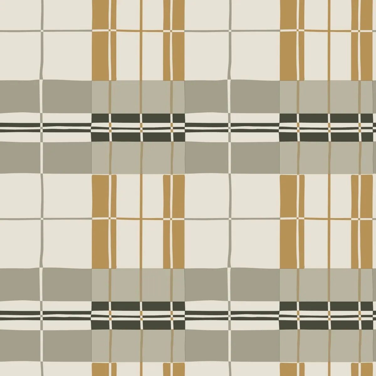 Paired Back Plaid Mustard PA474 Self-Adhesive Wallpaper