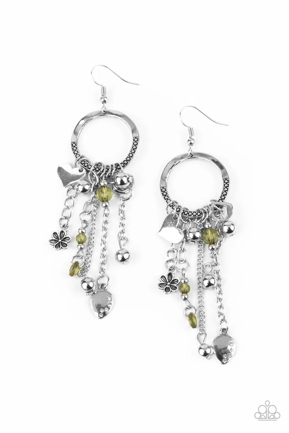 Paparazzi Charm School - Green Earrings
