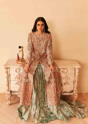 Peach Pink with Pista Floral Lehenga for Bride #BN1095