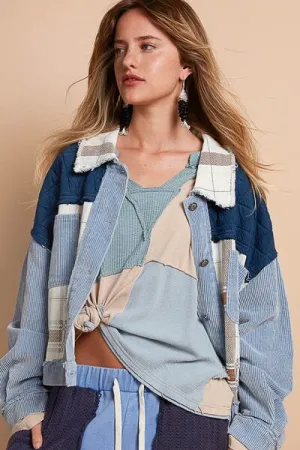 Perfectly Patched Up Button Up Jacket