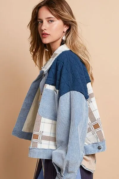 Perfectly Patched Up Button Up Jacket