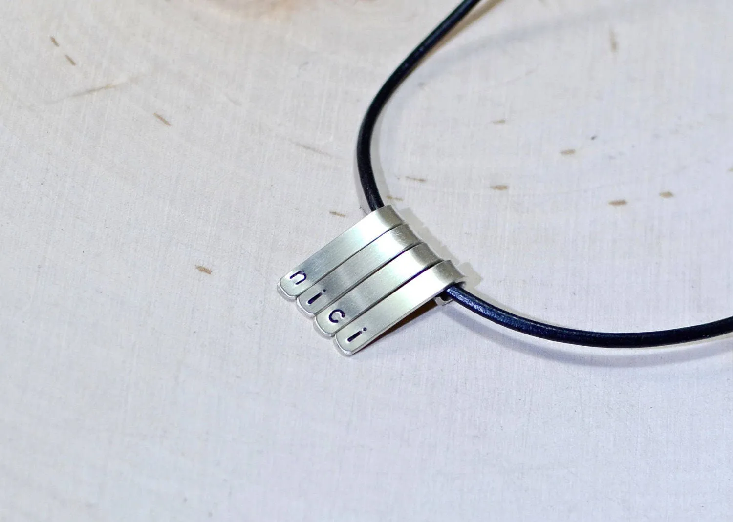 Personalized bar necklace in sterling silver
