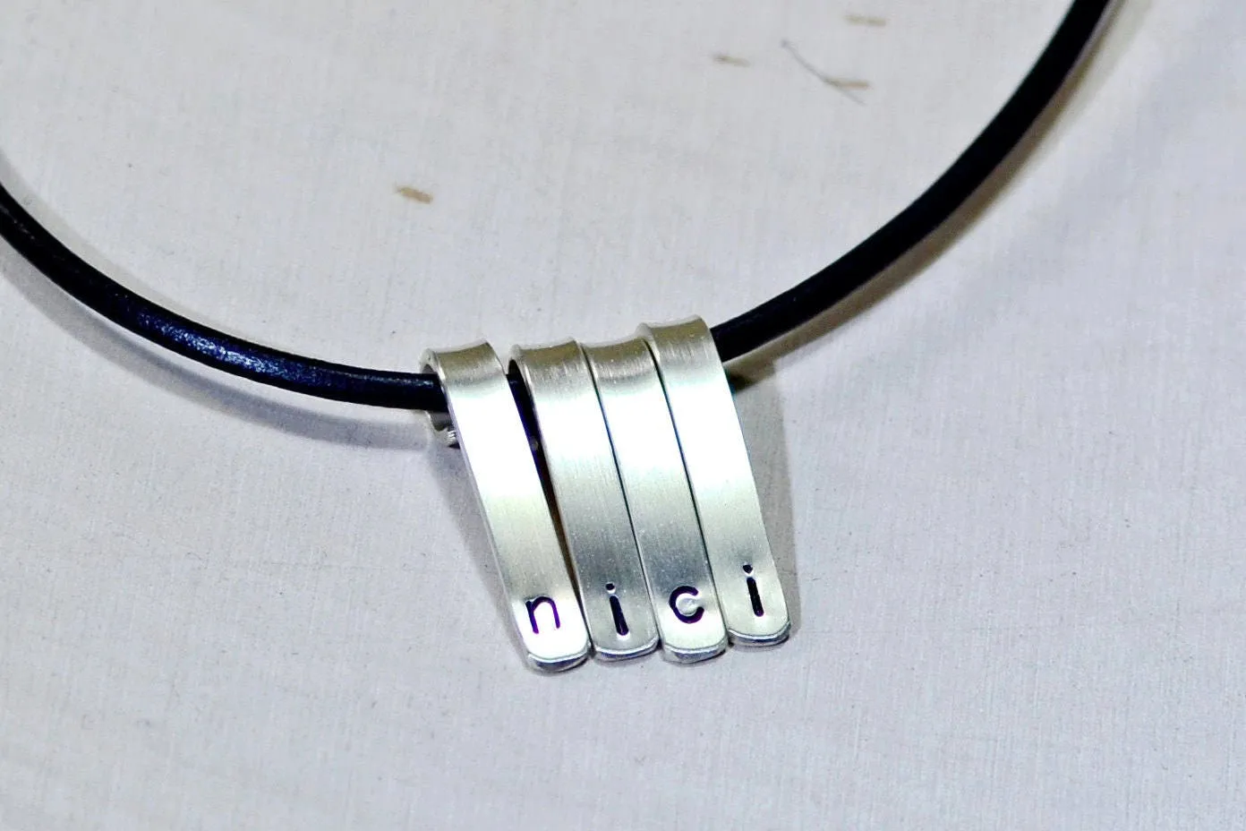Personalized bar necklace in sterling silver