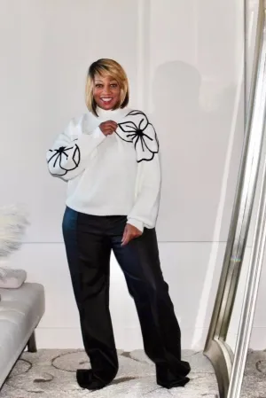 Petunia Floral Embroidered Sweater