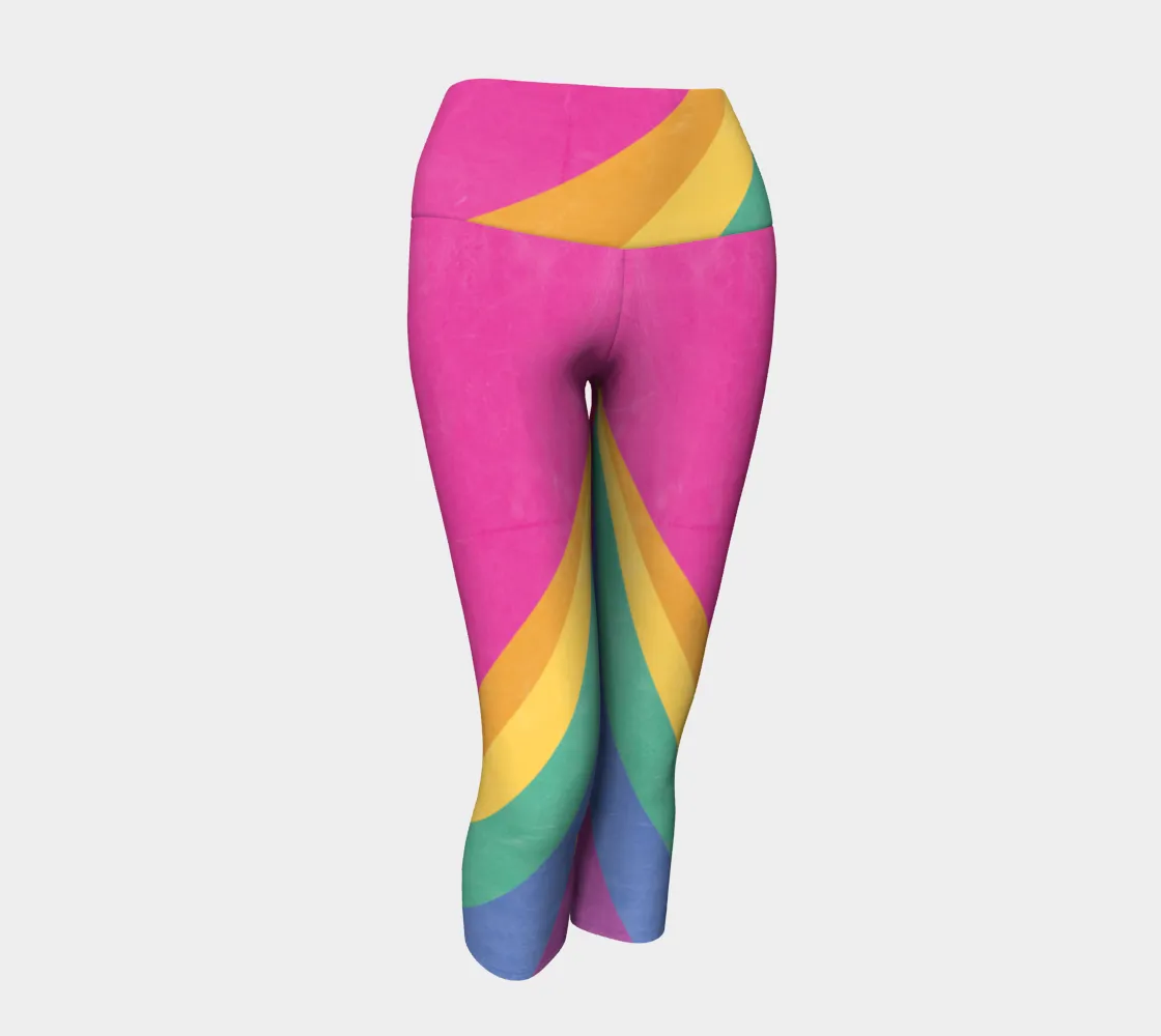 Pink Color Block Capri