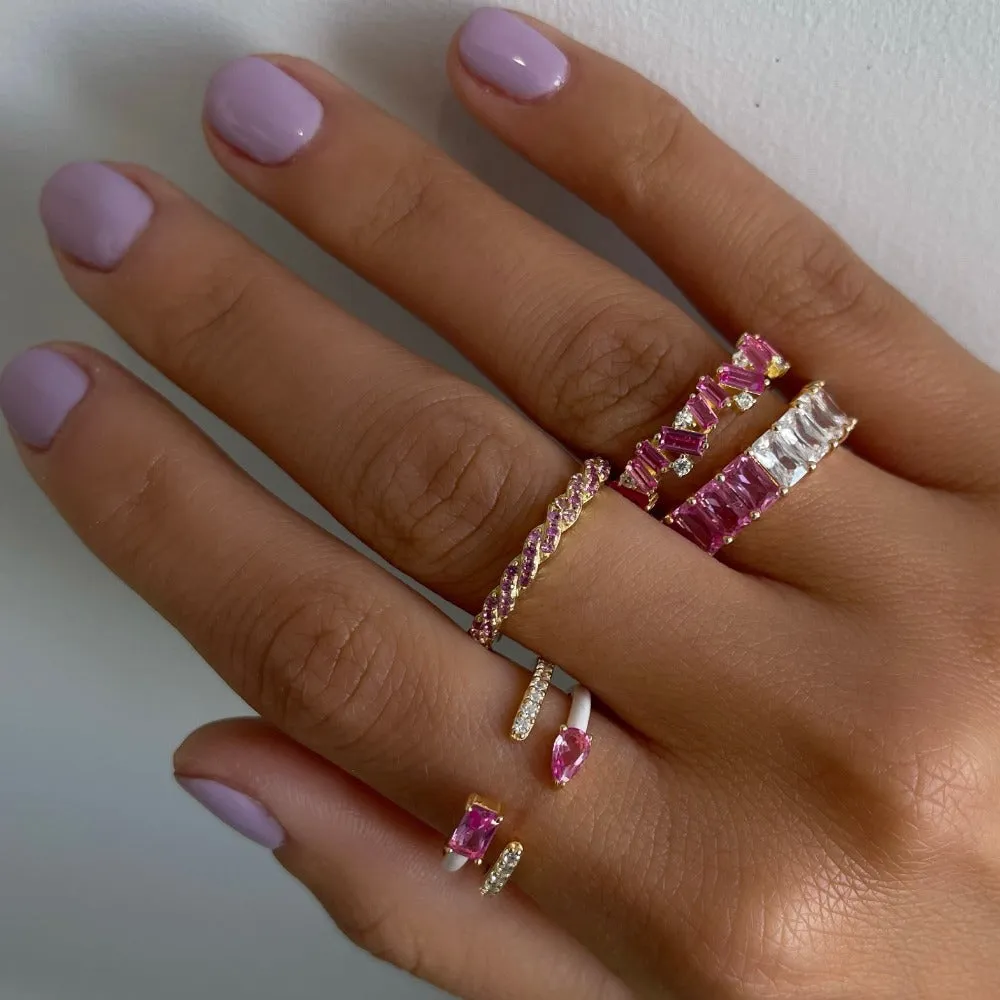 Pink Sapphire Twisted Ring
