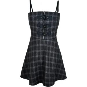 Plaid French Strap Dress SD00408