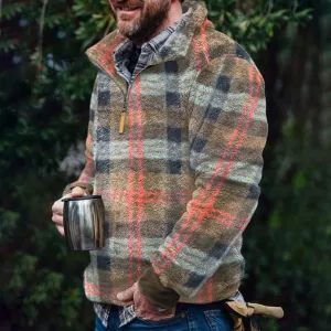 Plaid Retro Warm Printed Pullover Sweatshirt