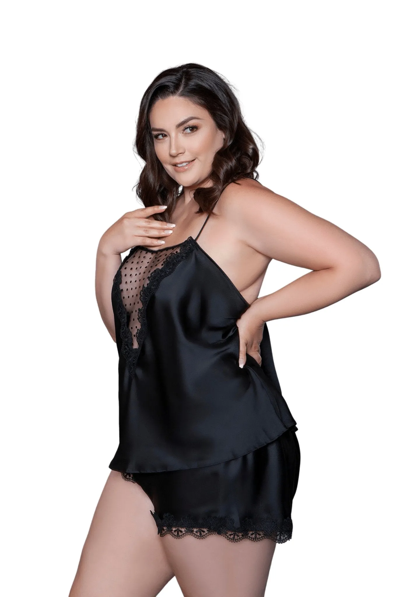 Polkadot and Lace Cami Set