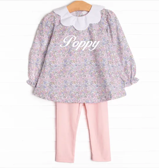 Poppy Fields Legging Set, Pink