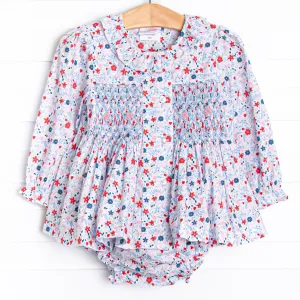 Posh Poppy Smocked Diaper Set, Blue