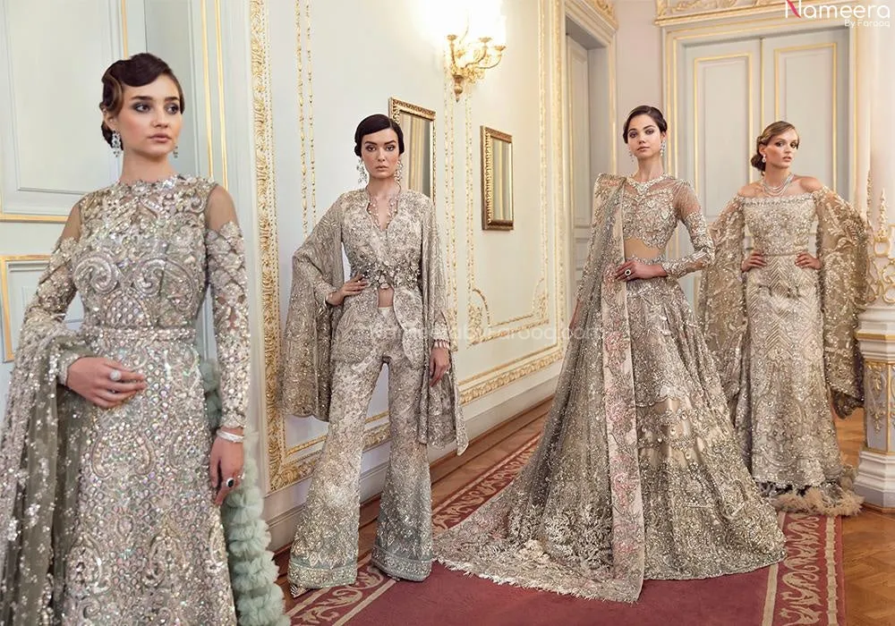 Premium Sea Green Pakistani Bridal Lehenga Dress #BN785