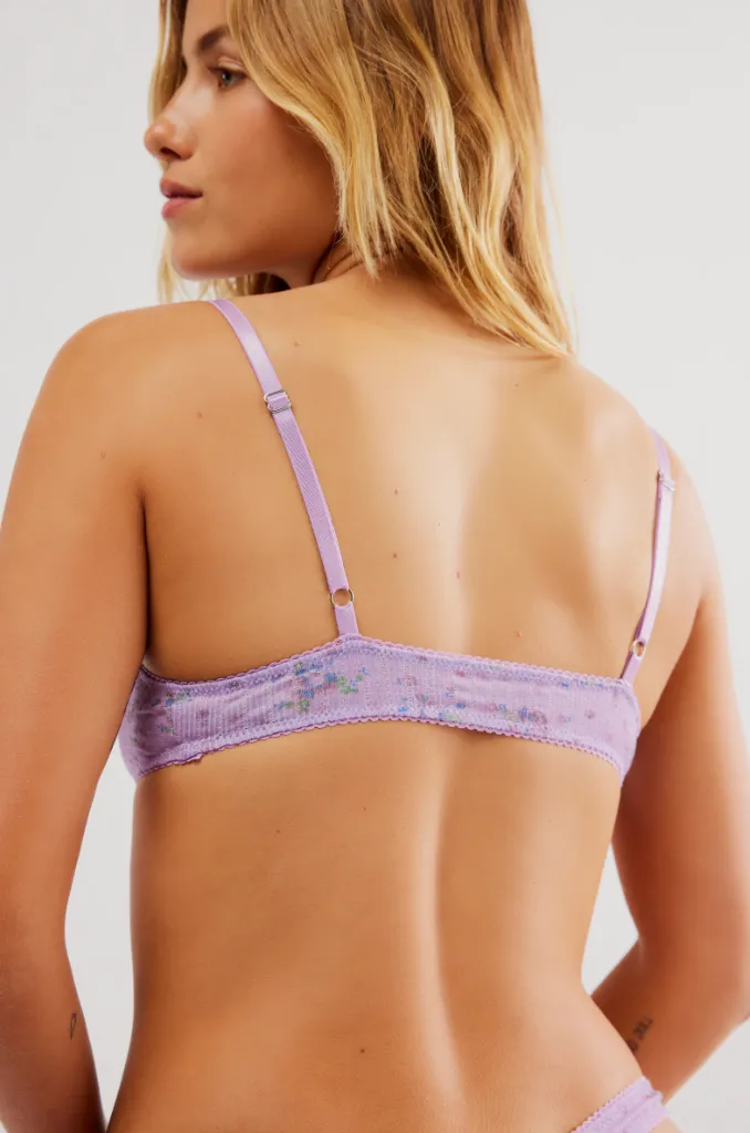 Printed Pointelle Bralette