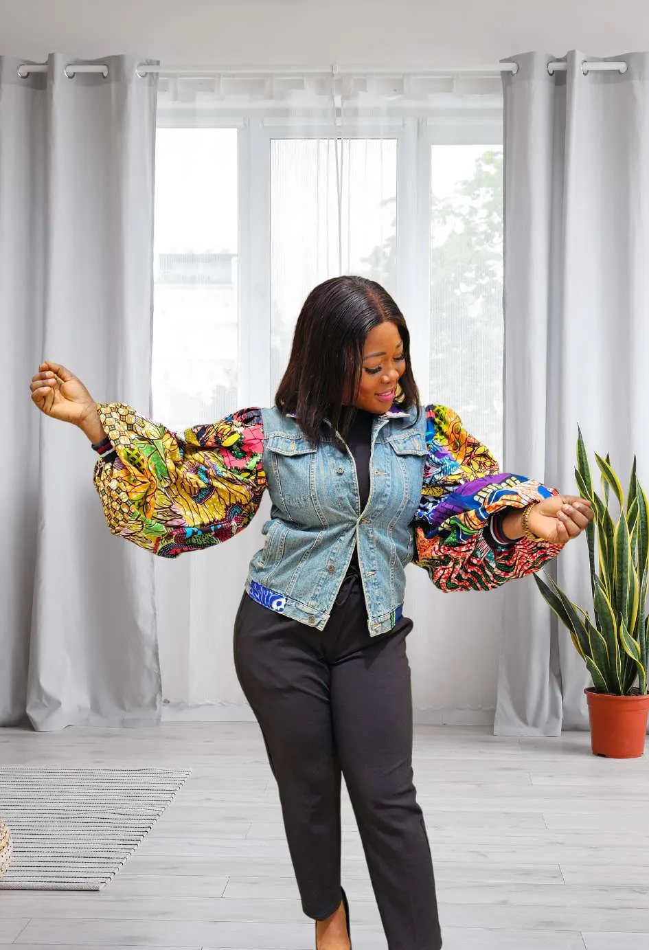 Puffy Sleeves Jeans Jacket