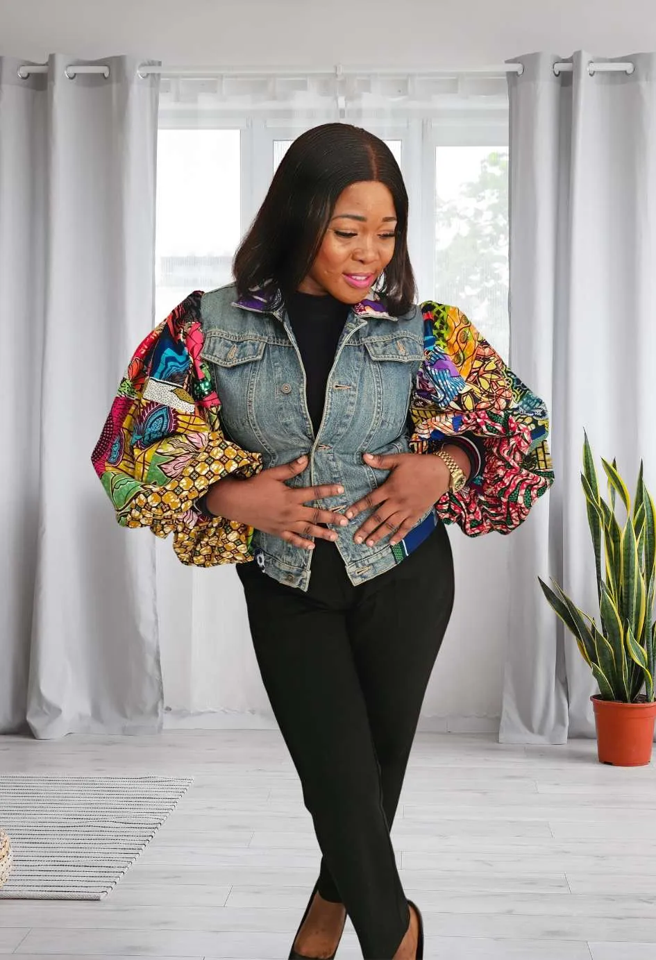 Puffy Sleeves Jeans Jacket