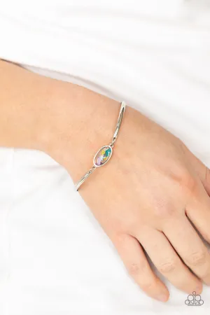 "Farmhouse Fairytale" Silver Metal Multi Real Multi Flower Acrylic Clasp Bracelet