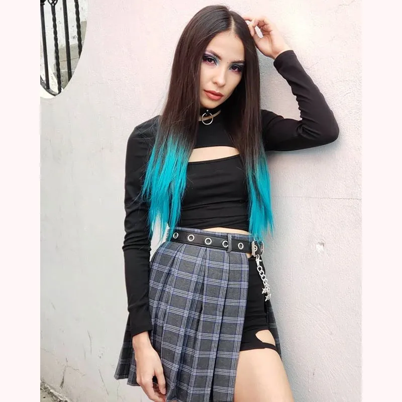 "GOTHIC RETRO PLAID" PLEATED SKIRT 3 PIECES K022001