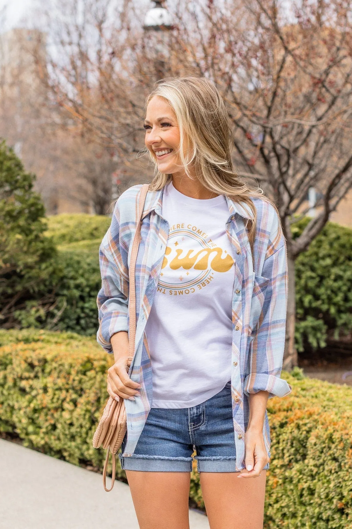 "Here Comes The Sun" Graphic Tee- White