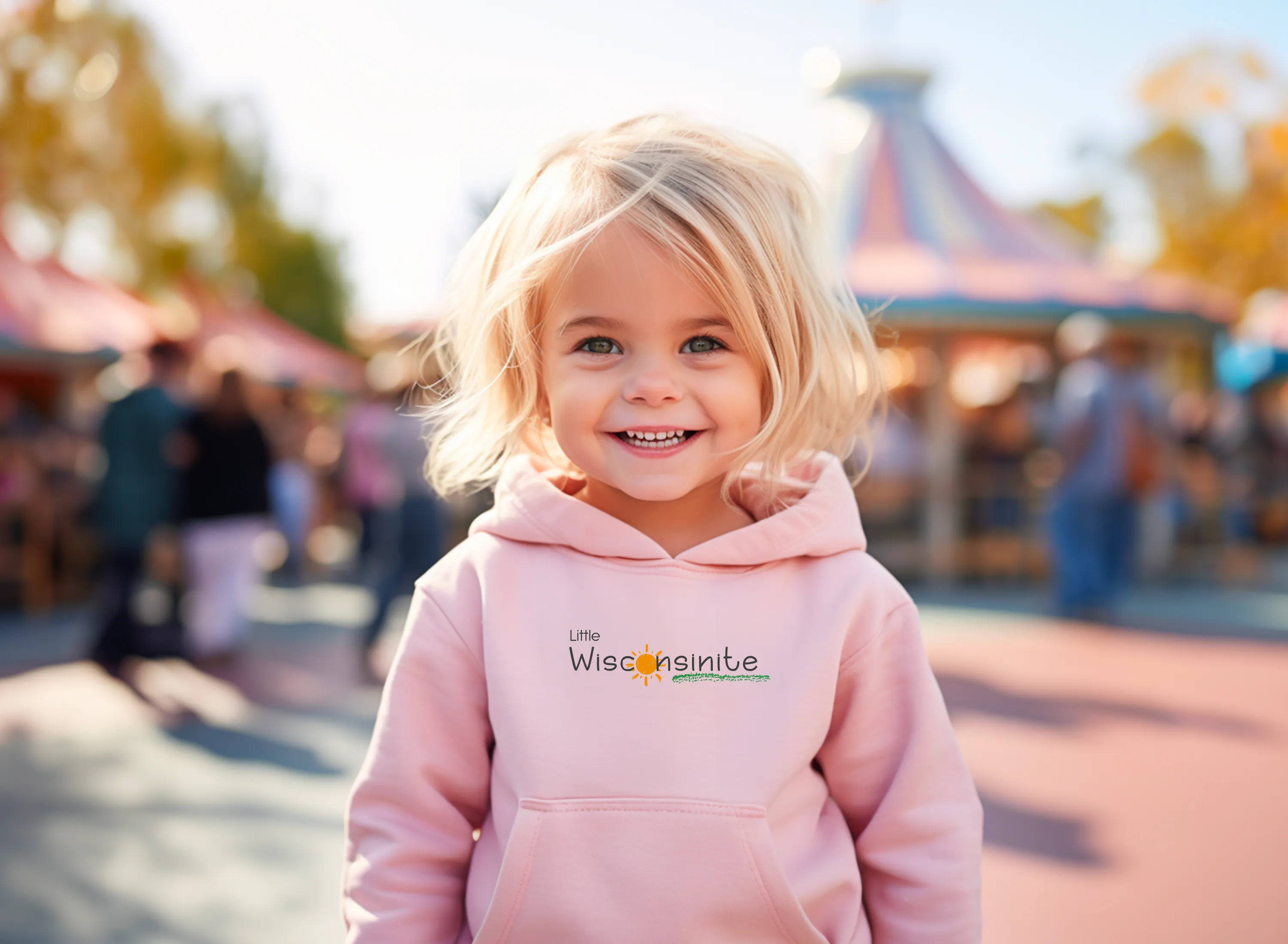 "Little Wisconsinite" Toddler Fleece Hooded Sweatshirt