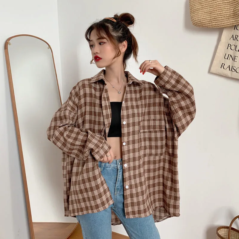 "LOOSE RETRO PLAID" SHIRT N012707