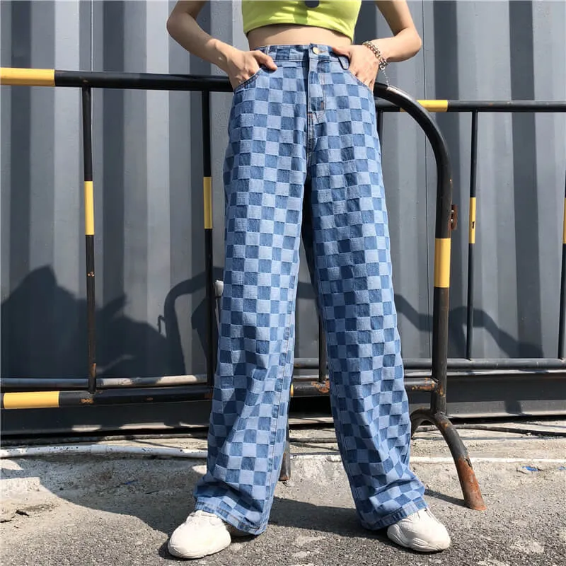 "RETRO PLAID" BLUE JEANS K060610