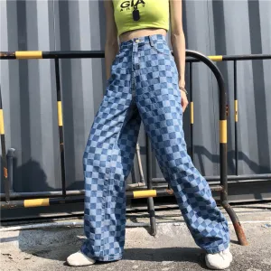 "RETRO PLAID" BLUE JEANS K060610