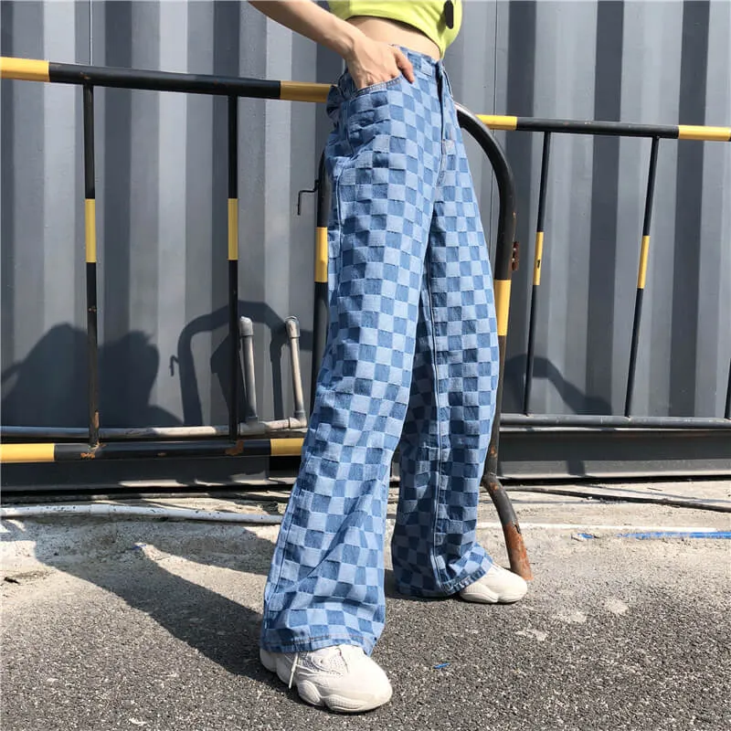 "RETRO PLAID" BLUE JEANS K060610