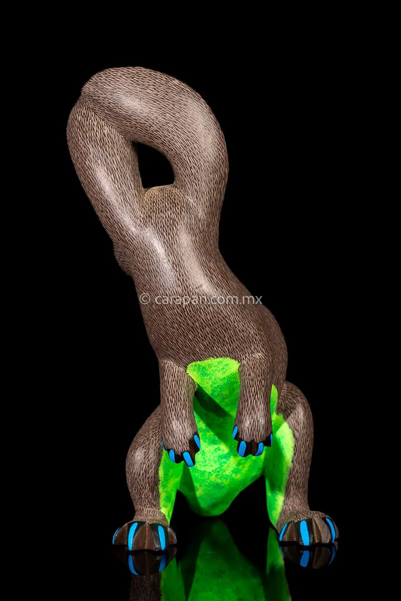 Rabbit Looking Backwards Mexican Wooden Sculpture Alebrije