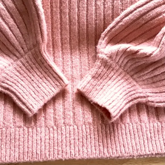 Rachel Parcell Dusty Pink Cozy Wool Blend V-Neck Ribbed Sweater Dress Size 8