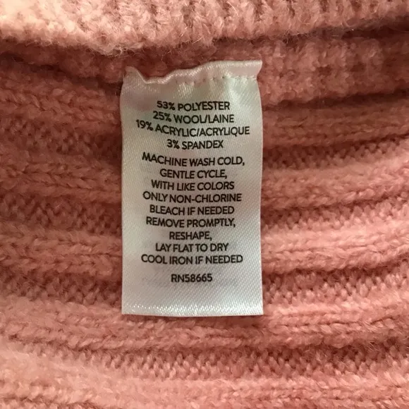 Rachel Parcell Dusty Pink Cozy Wool Blend V-Neck Ribbed Sweater Dress Size 8